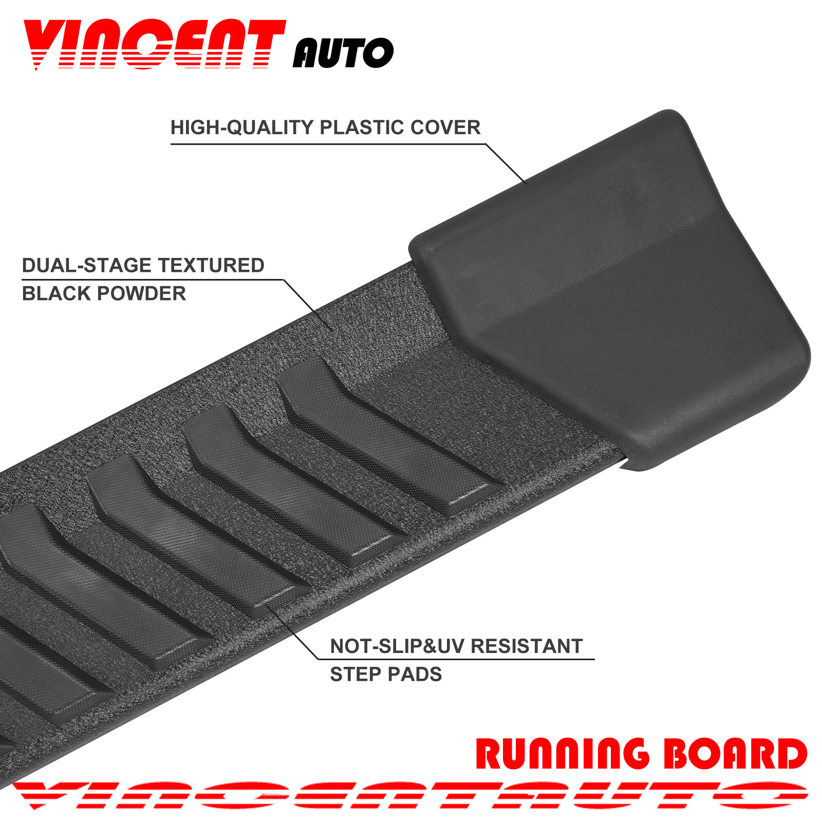 FIT 2017-2023 FORD F250 SUPERDUTY CREW CAB 6" BLK RUNNING BOARD STEP NERF BAR V