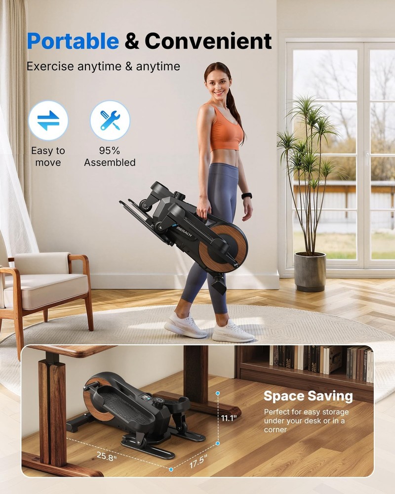 Sitting Under Desk Elliptical Machine, Leg Exerciser While Sitting for Senior...