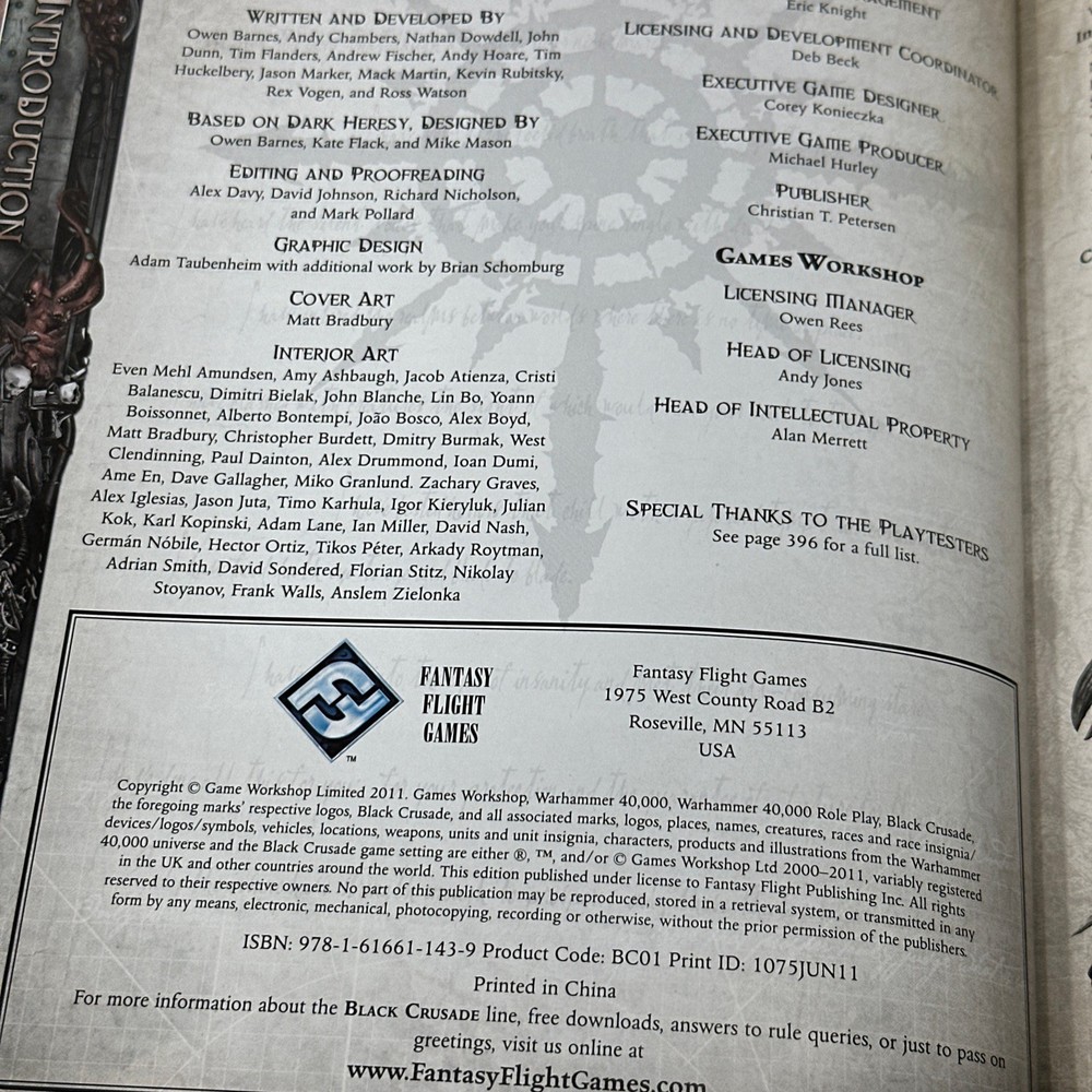 Warhammer 40K Black Crusade Core Rulebook 2011
