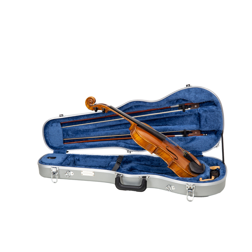 Crossrock Violin Case for 4/4 Full-Size Violin Security Lock-Silver