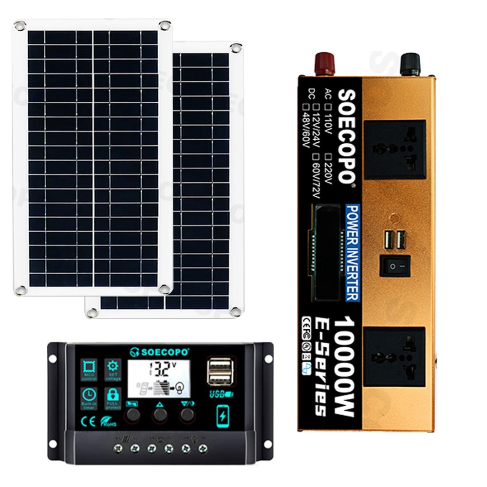 10000W Solar Kit | Includes Inverter, 2pcs 200W Solar Panels 100A Controller.
