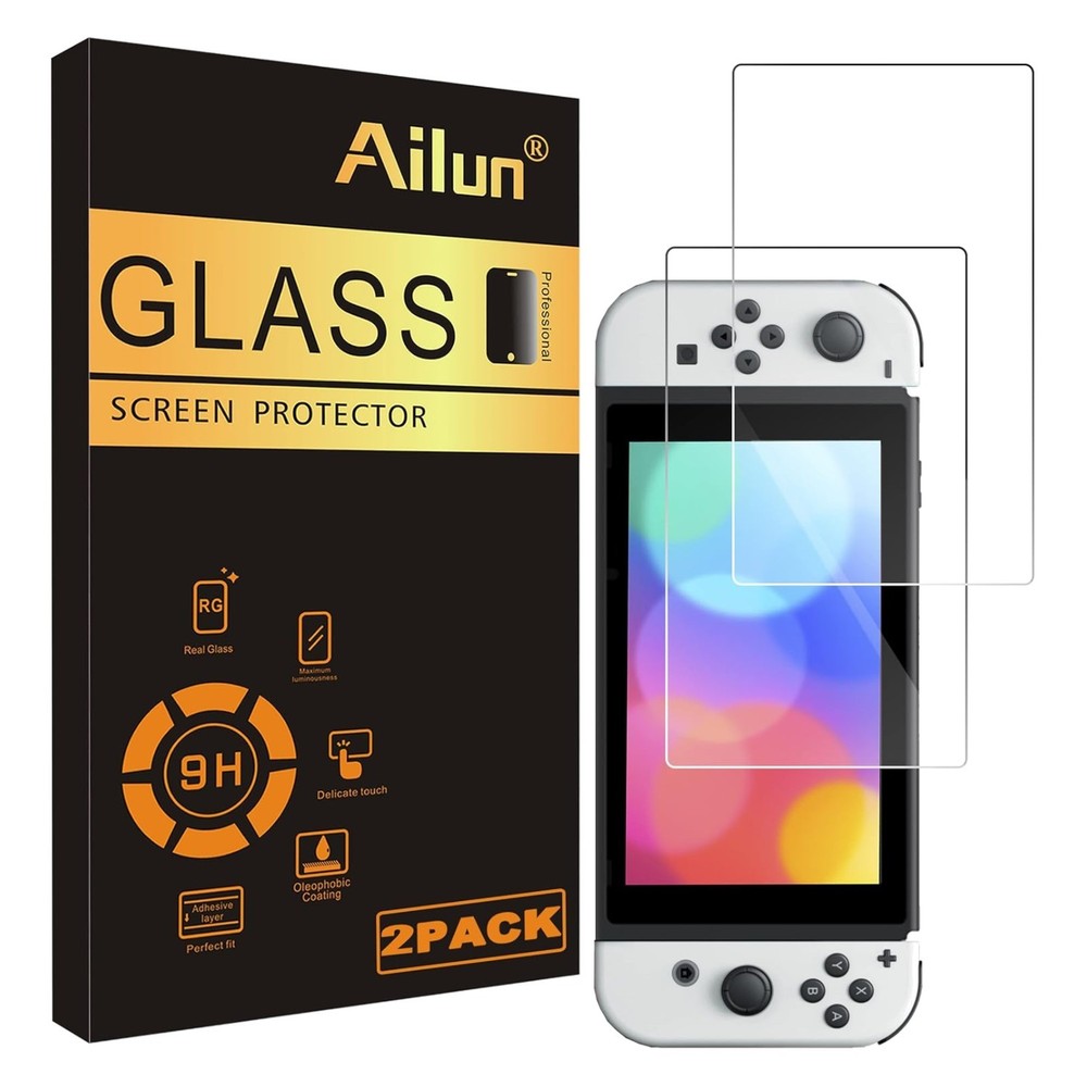 4-Pack Tempered Glass Screen Protector for Nintendo Switch OLED 2021 w/ Alignmen