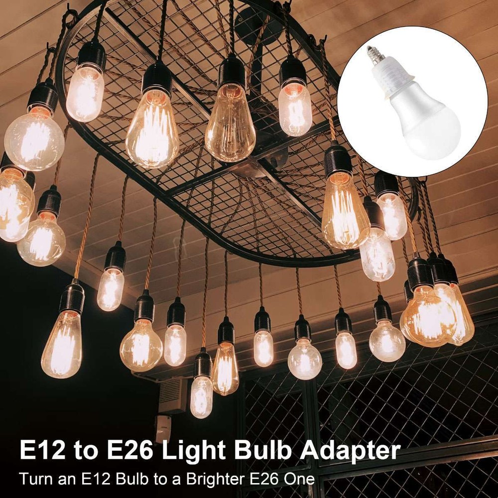 10pc E12 to E26/E27 Light Bulb Socket Adapter Standard Base Chandelier Converter