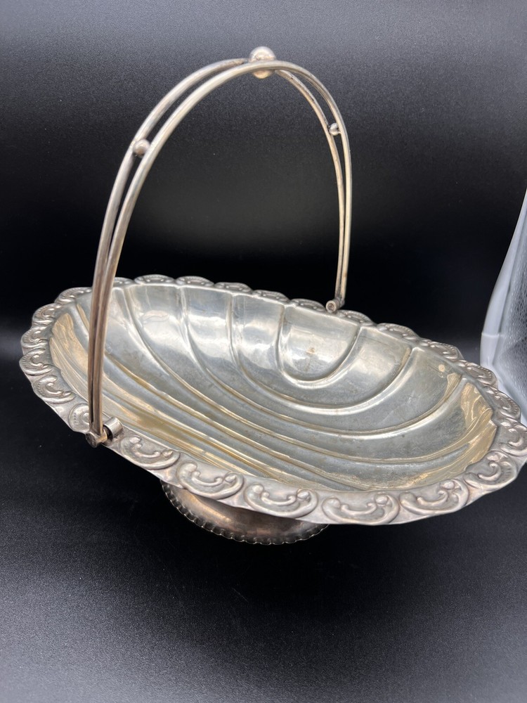 Silver Plated Oval Bowl With Handle Marked BPHS ?