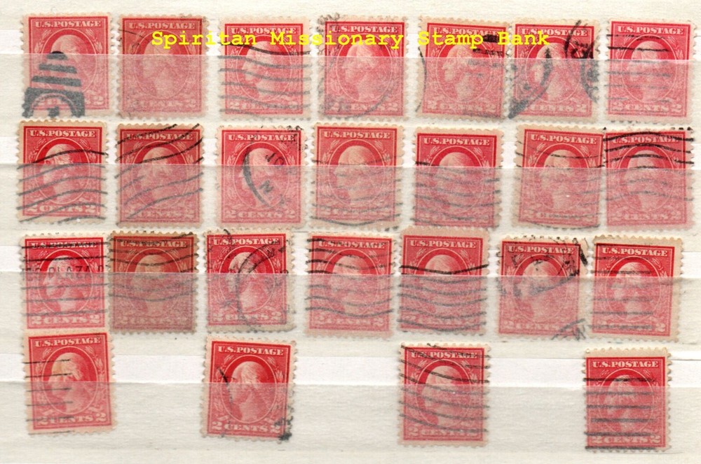 George Washington:  25 - 2¢ Cancelled Postage stamps (13-975)