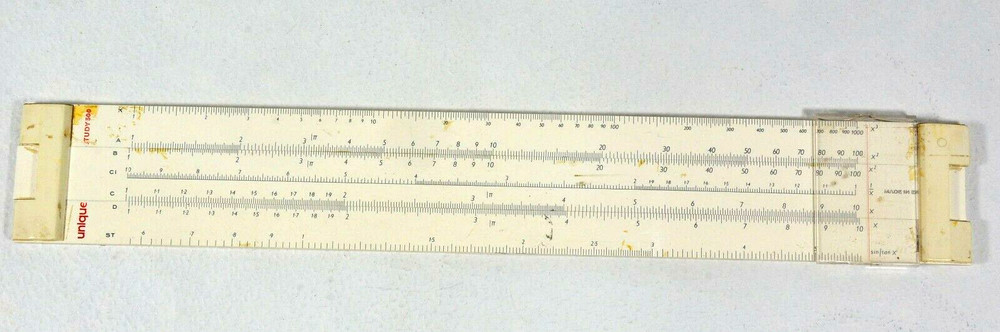 UNIQUE UNIVERSAL STUDY 500 Slide Rule Plastic has Cursor no Case