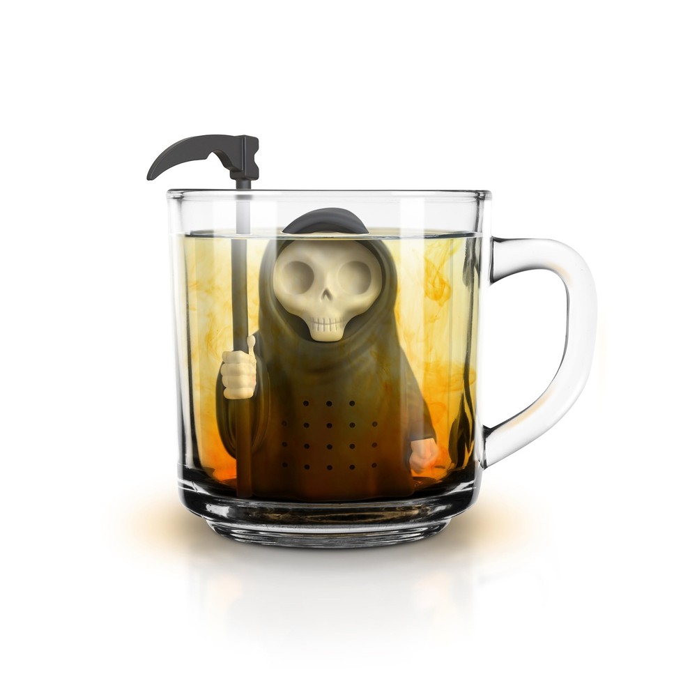 Grim Reaper Shaped Tea Infuser, Silicone Steeper, Black