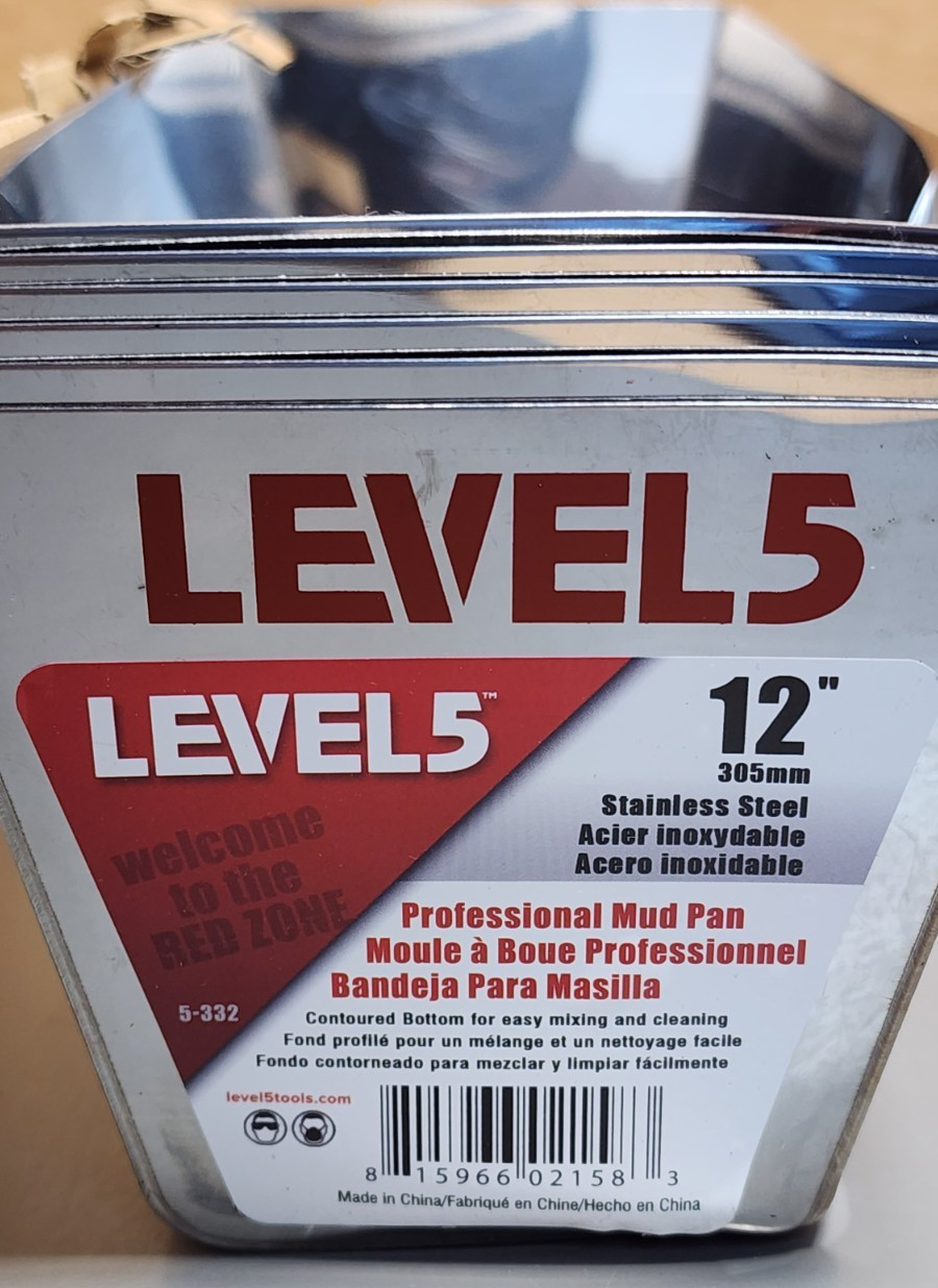 Level5 5-332 12" Stainless Steel Professional Mud Pan (Qty 6)