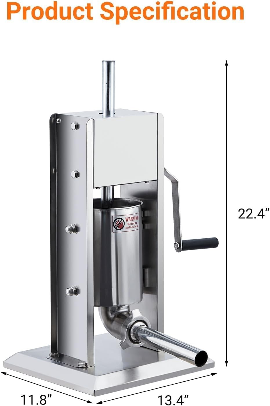 3L Manual Sausage Stuffer Dual-Speed Stainless Steel Sausage Filler & 4 Tubes​​