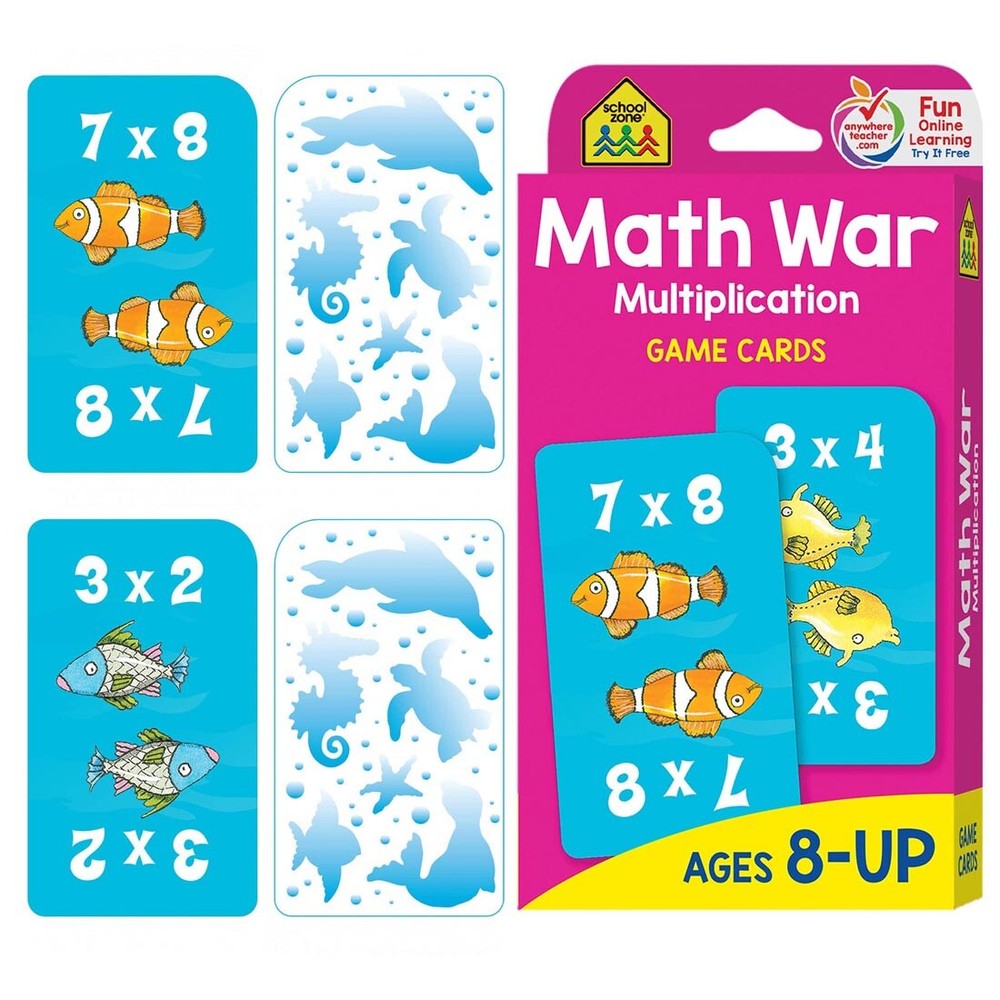 School Zone Math War: Multiplication Game Cards