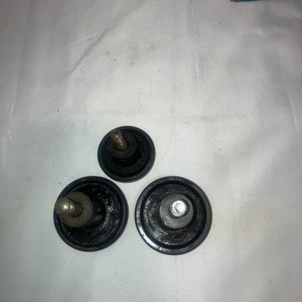 Cast Iron Adjustment Grip Knobs- Two 1/2 & One 3/8- Vintage