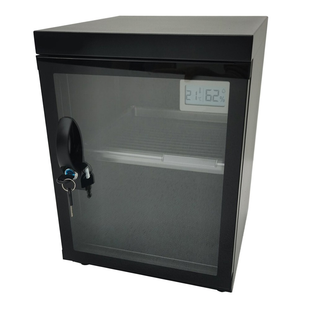 30L Digital Display Camera Dehumidify Storage Cabinet with Lock & Keys Two Layer