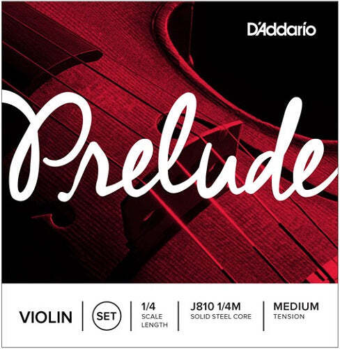 D'Addario Prelude Violin String SET, 1/4 Scale, Medium Tension