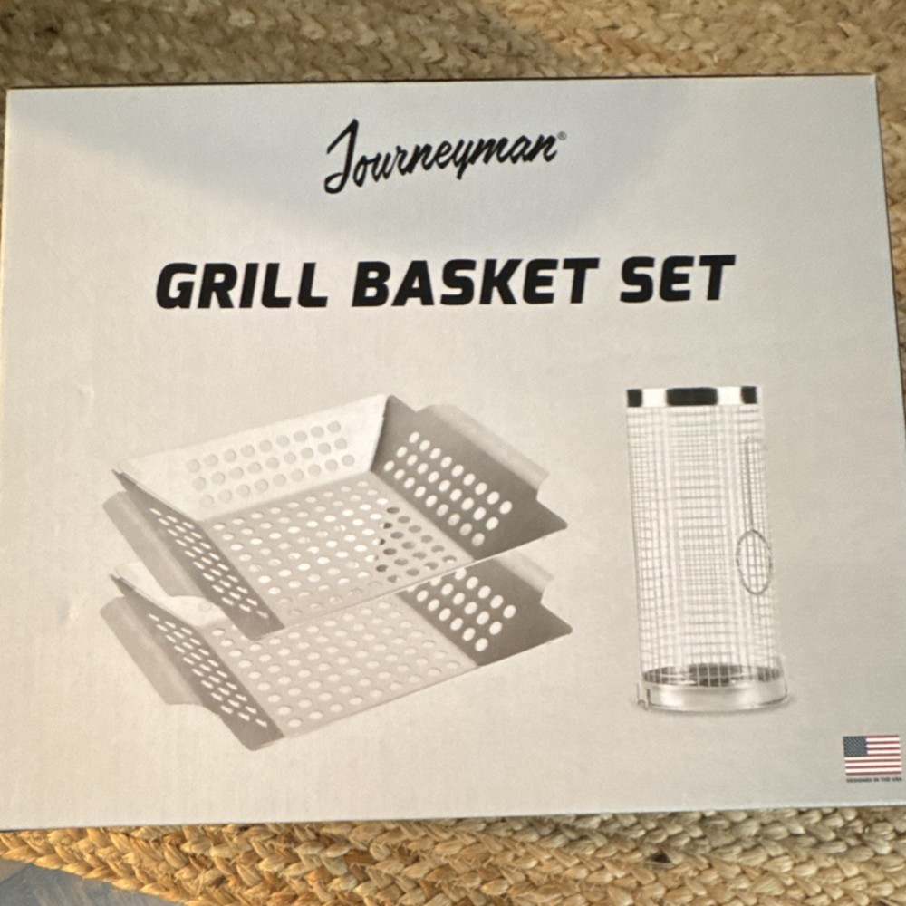 Journeyman Grill Basket Set Silver Reusable