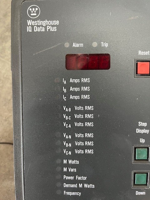 WESTINGHOUSE 9966D38 IQ DATA PLUS CONTROLLER LINE METER RESET BUTTON