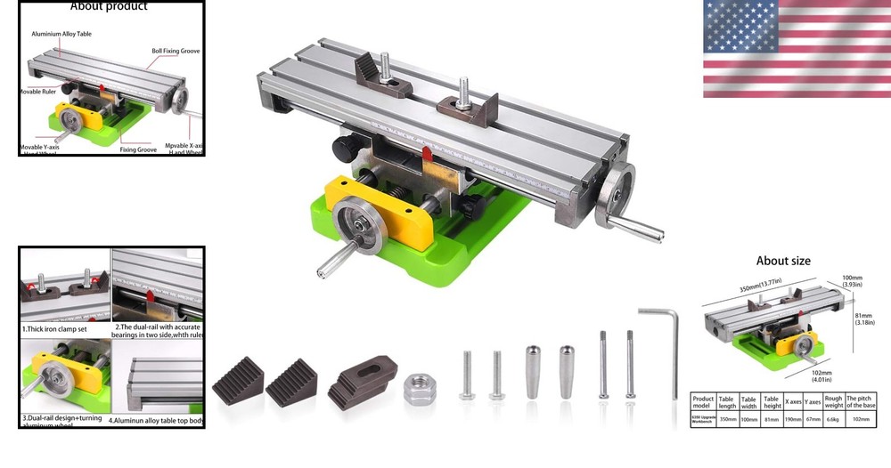 Compact Aluminum Multifunctional Milling Worktable for Precision Drilling Tasks