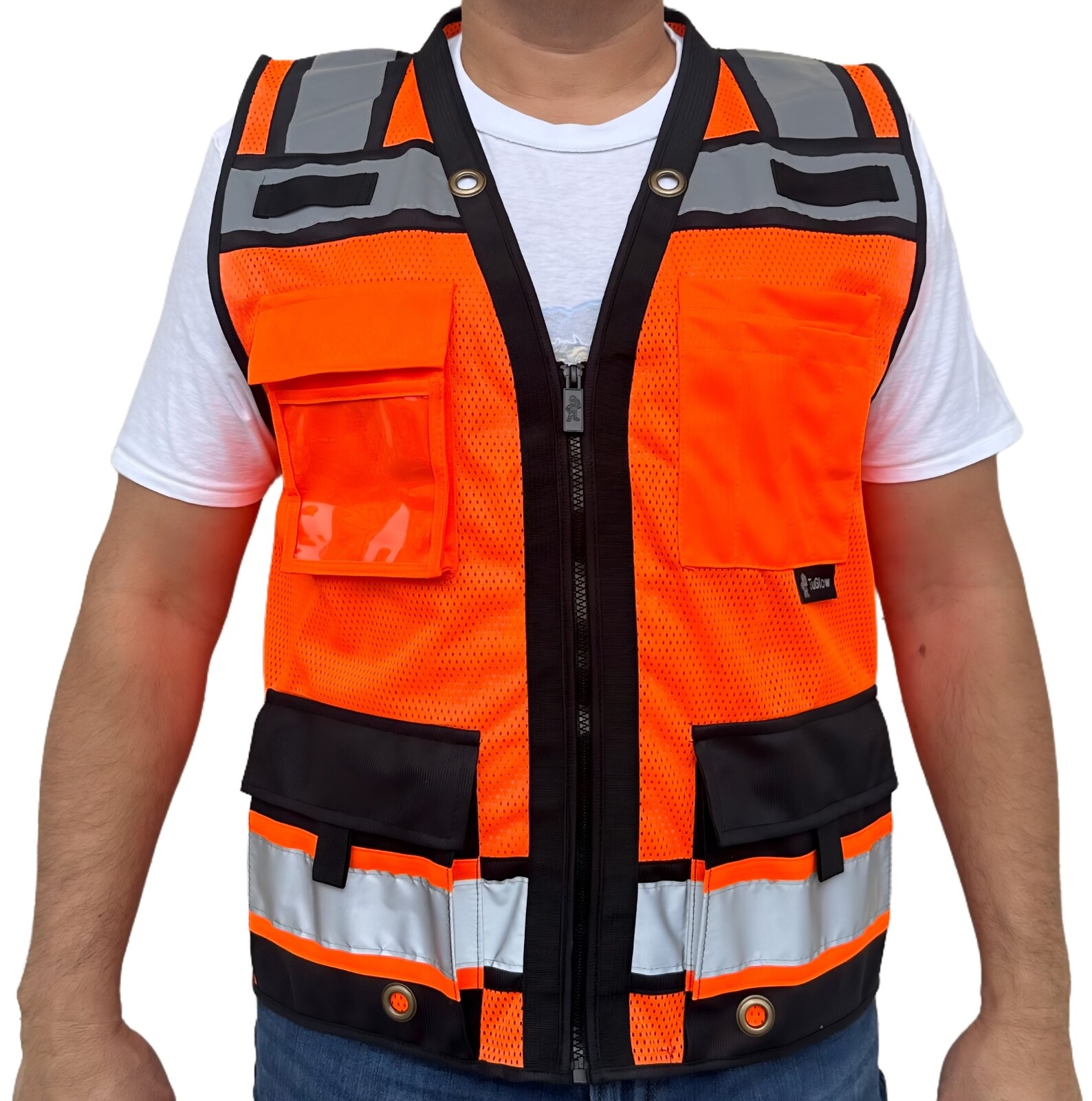 Super Duty Orange Mesh High Visibility Safety Vest,  Class 3, Type R
