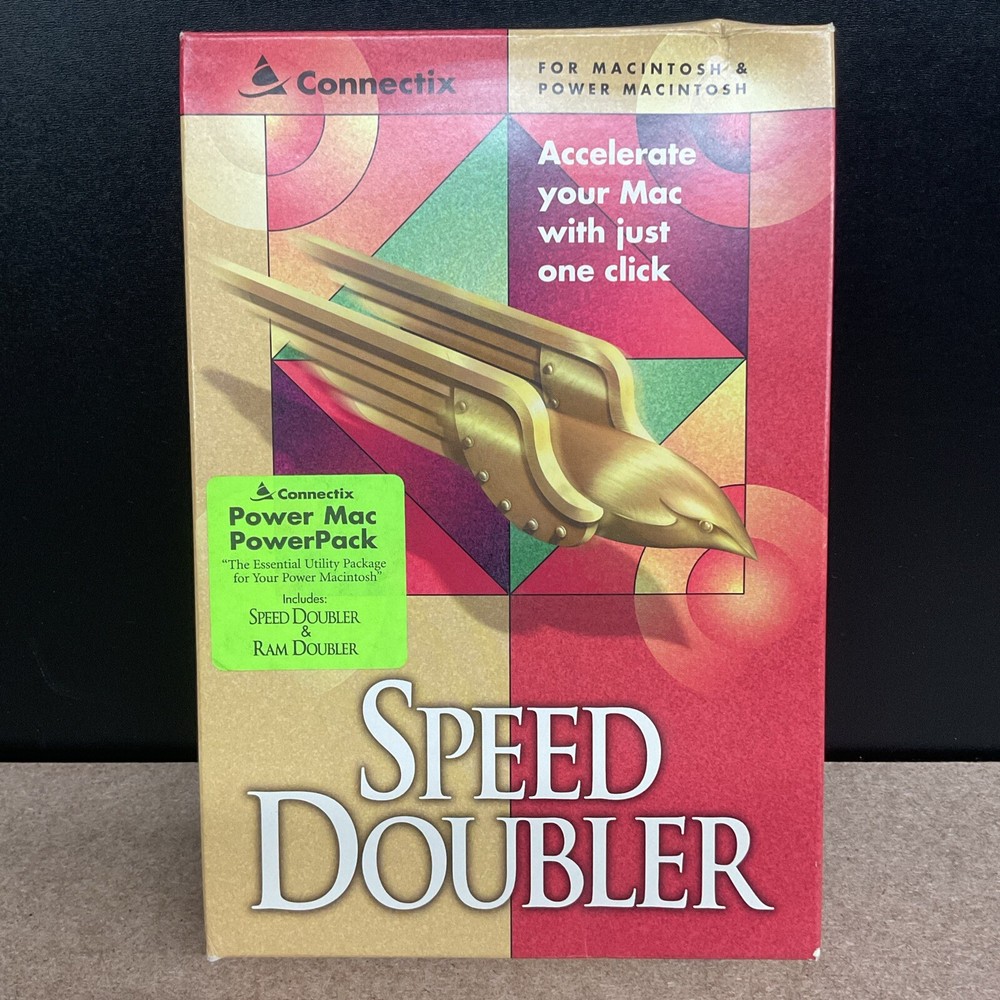 Speed Doubler Big Box PC Software 1995 Connectix Power Mac PowerPack