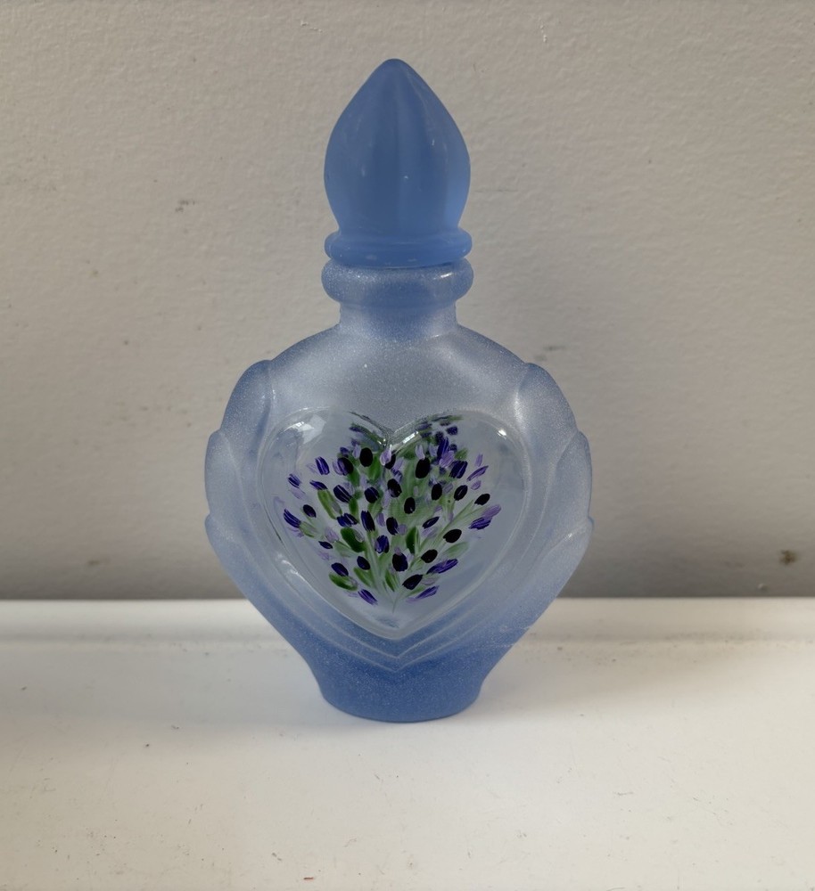 Blue Violets Glass Perfume Bottle