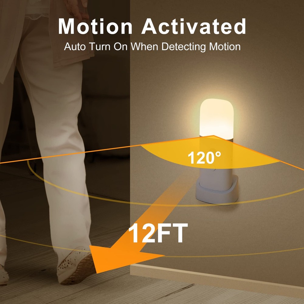 Motion Sensor Night Light 2000mAh Rechargeable Night Lights Battery Powered P...