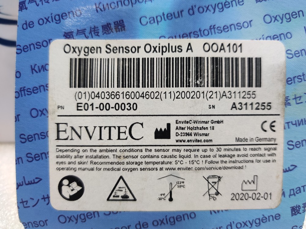 Envitec 00A101 Oxygen Sensor Oxiplus A E01-00-0030