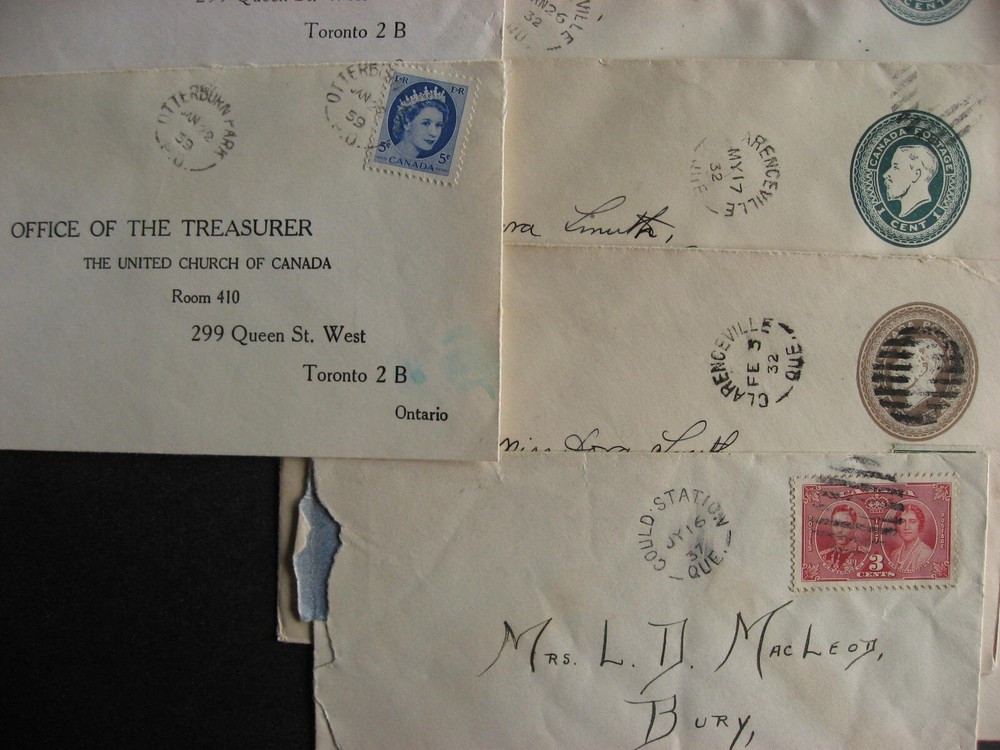 Canada 24 QC split ring cancels on cover 4 covers opened on 3 sides