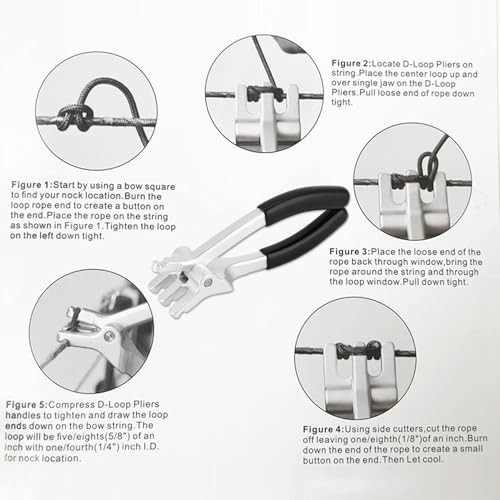 D Loop Pliers for Compound Bow - Bow Press Tools, Bowstring D Ring Installer, No