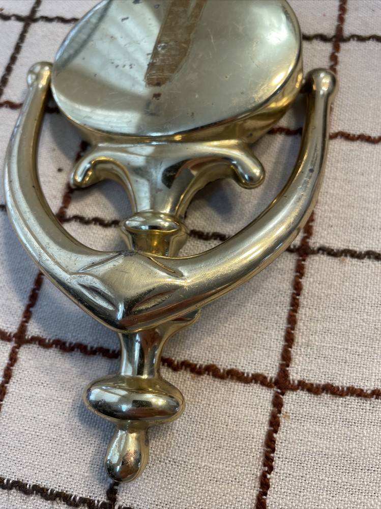 Vintage preowned Polished Solid Brass Door Knocker 9”x 4”Inch