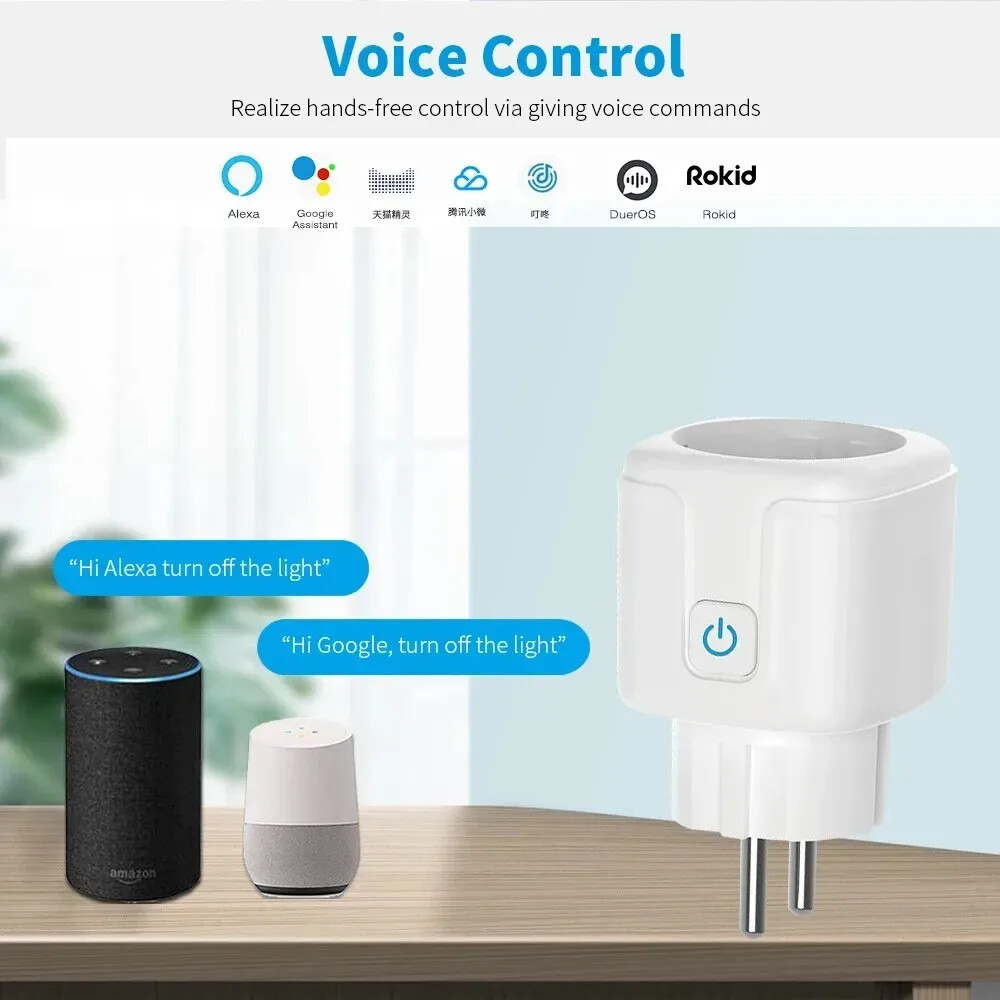 Smart Plug WiFi Socket EU 16A Timing Function Tuya SmartLife APP Alexa Google