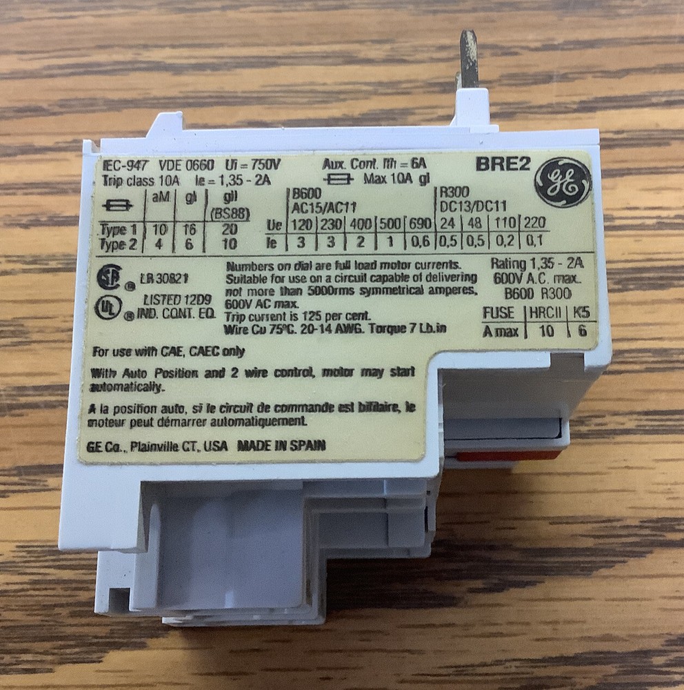 GENERAL ELECTRIC BRE2 OVERLOAD HEATER