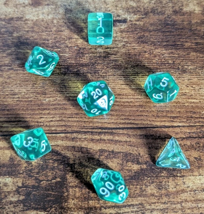 Green Poly D&D Dice Set