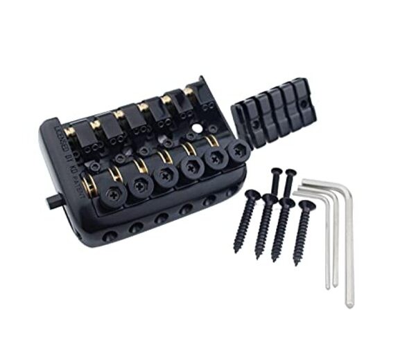 6 String Saddle Headless Guitar Bridge Tailpiece With Worm Involved String