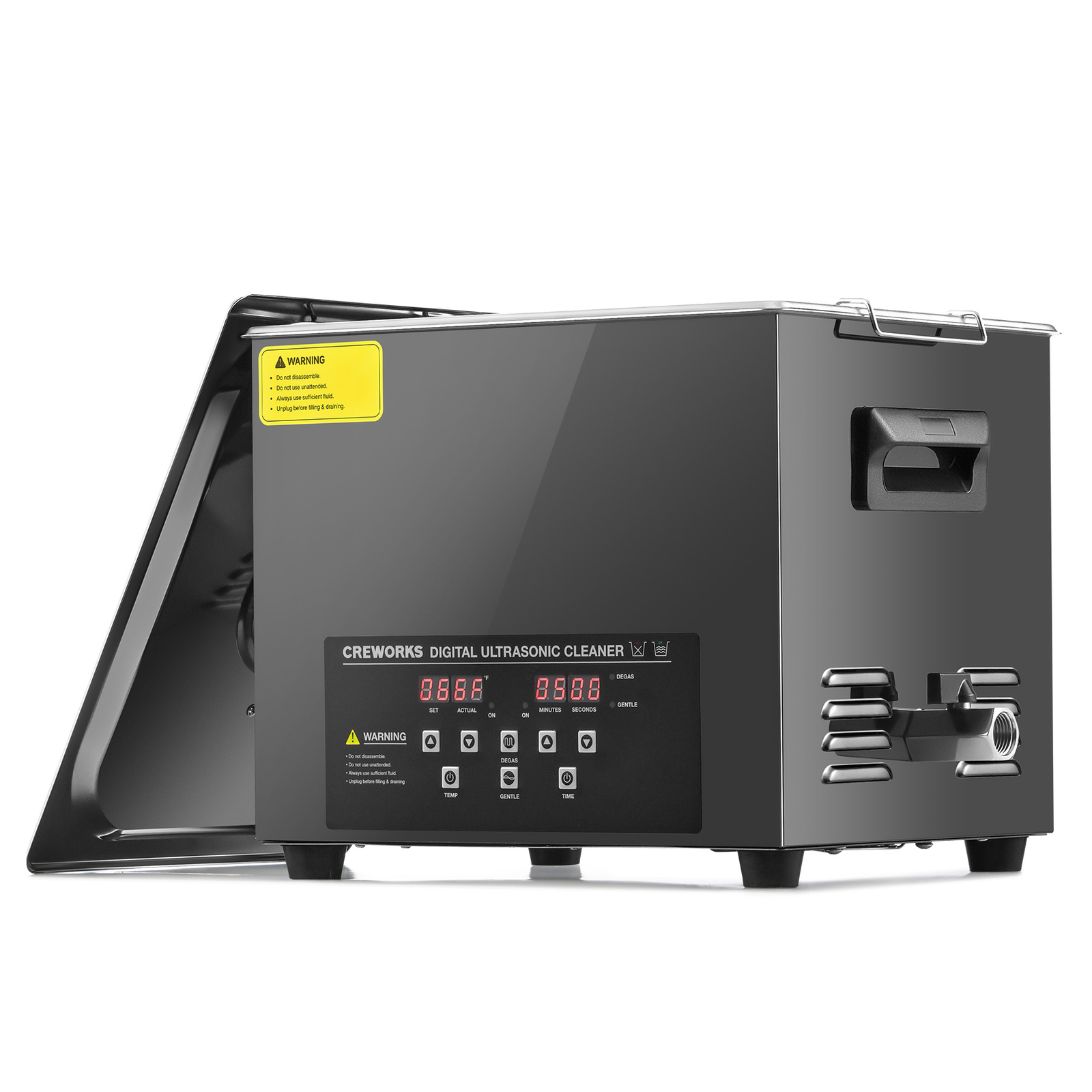 CREWORKS Titanium Steel Ultrasonic Cleaner 10L Timed Digital Cleaning Equipment