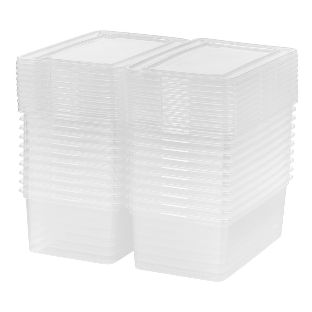 5 Qt Plastic Storage Bins with Lids, Stackable Totes, Containers, Clear, 20Pk