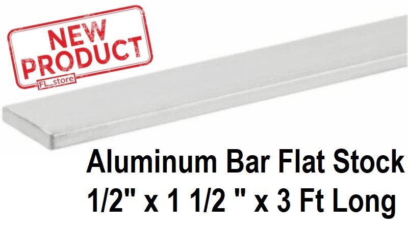 ALUMINUM BAR FLAT STOCK 1/2" Thick x 1-1/2" Wide x 3 Feet Long Unpolished Finish