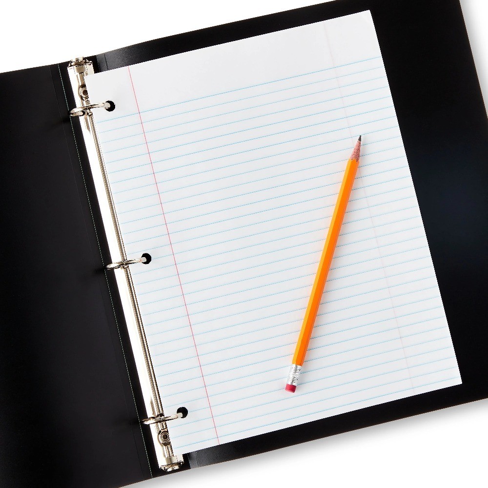 Poly Standard 1 Inch Round Ring Binder 6 Pack Black