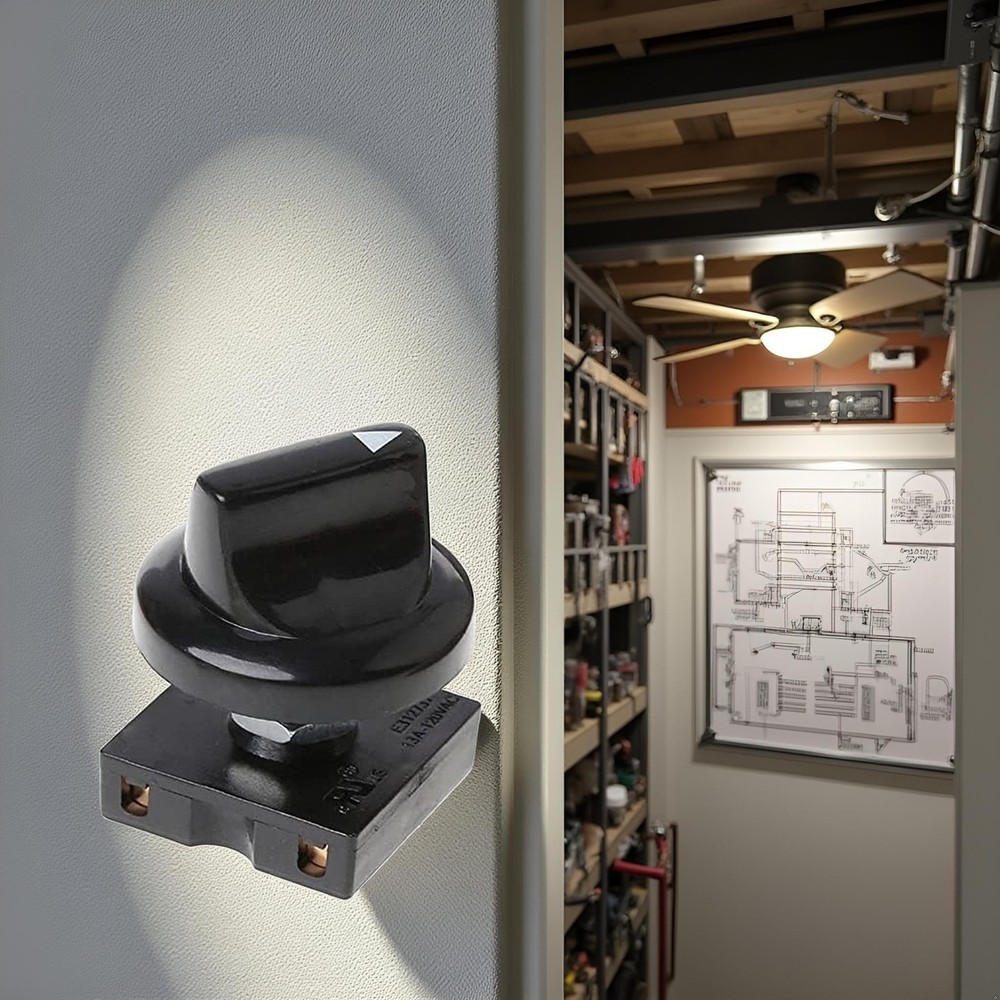 Black Fan Rotary Switch 4 Position 3 Speed Selector Governor