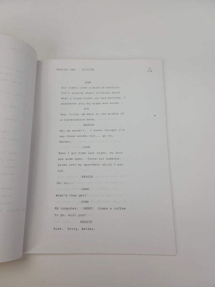 BECKER / Michael Markowitz 1999 TV Script, Ted Danson "Partial Law"