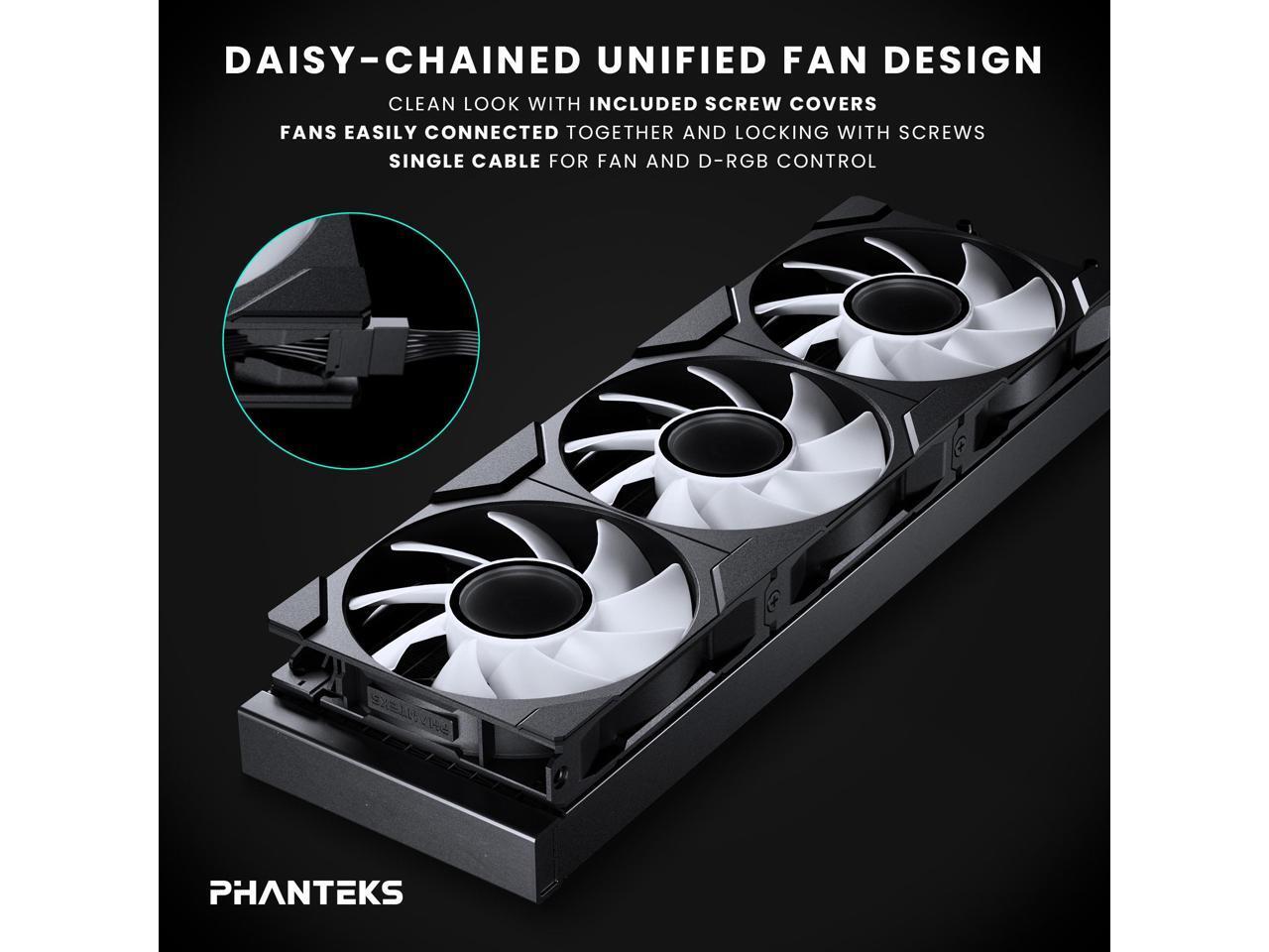 Phanteks Glacier One 360M25 G2 AIO Liquid CPU Cooler, Black, RGB Pump Cap Design