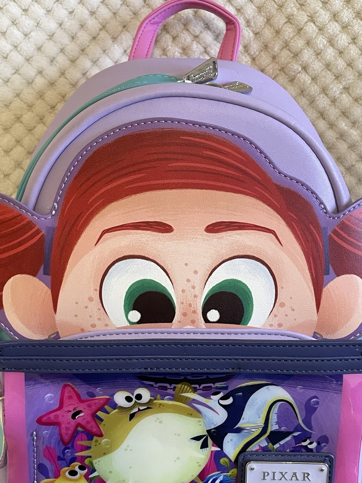 Disney Pixar Moments Finding Nemo Darla Fish Tank Loungefly Mini Backpack Bag