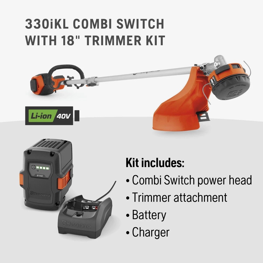 Husqvarna 330iKL Combi Switch + String Trimmer Attachment, Electric String