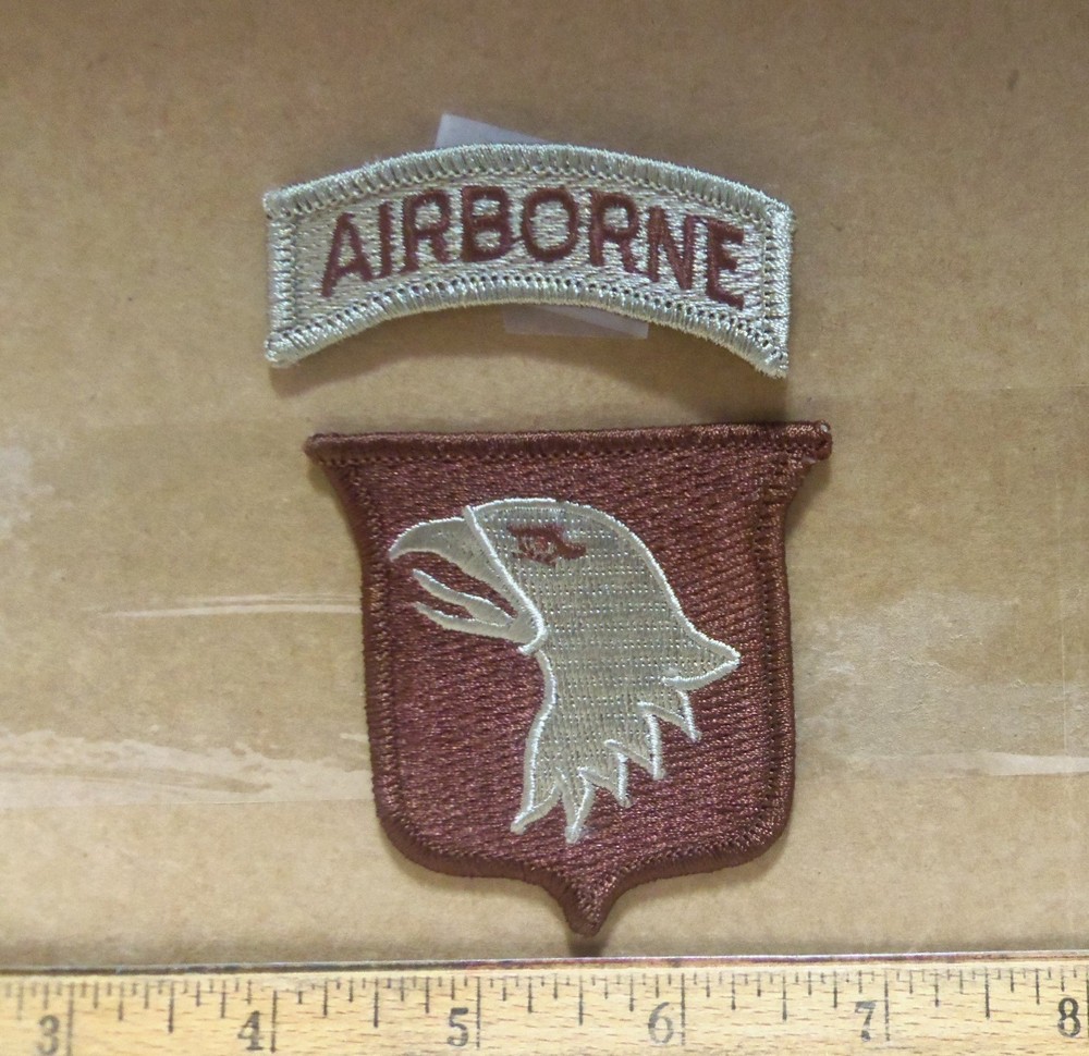 US Army - 101st Airborne Desert Embroidered 2 Patch Set