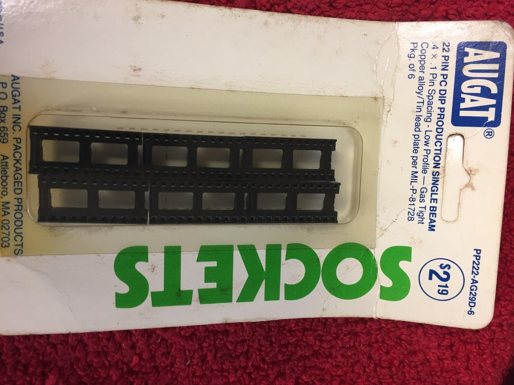 222AG29D  AUGAT 22 PIN DIP SOCKET 6PCS