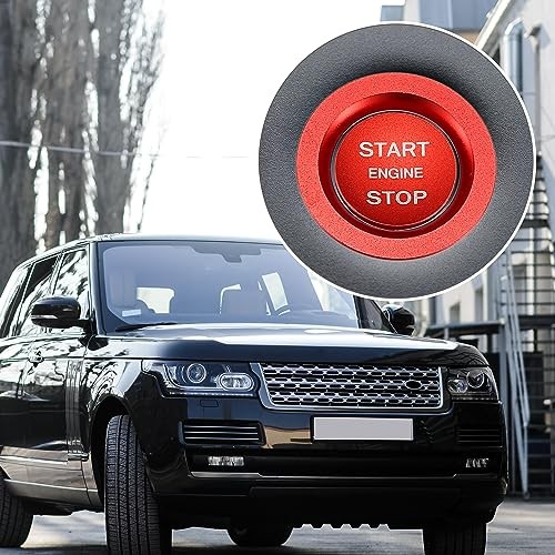 Engine Start Stop Button Cover Kit One Click Push Start Button Trim Red