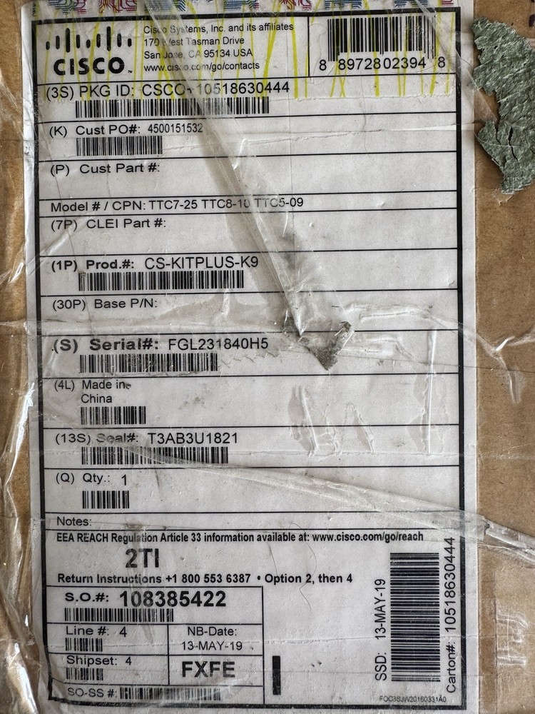 Cisco Webex Room Kit Plus CS-KITPLUS-K9 Quad Camera Video Conferencing System