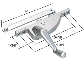 CRL H3549 Left Hand Jalousie Window Operator - 4" Link
