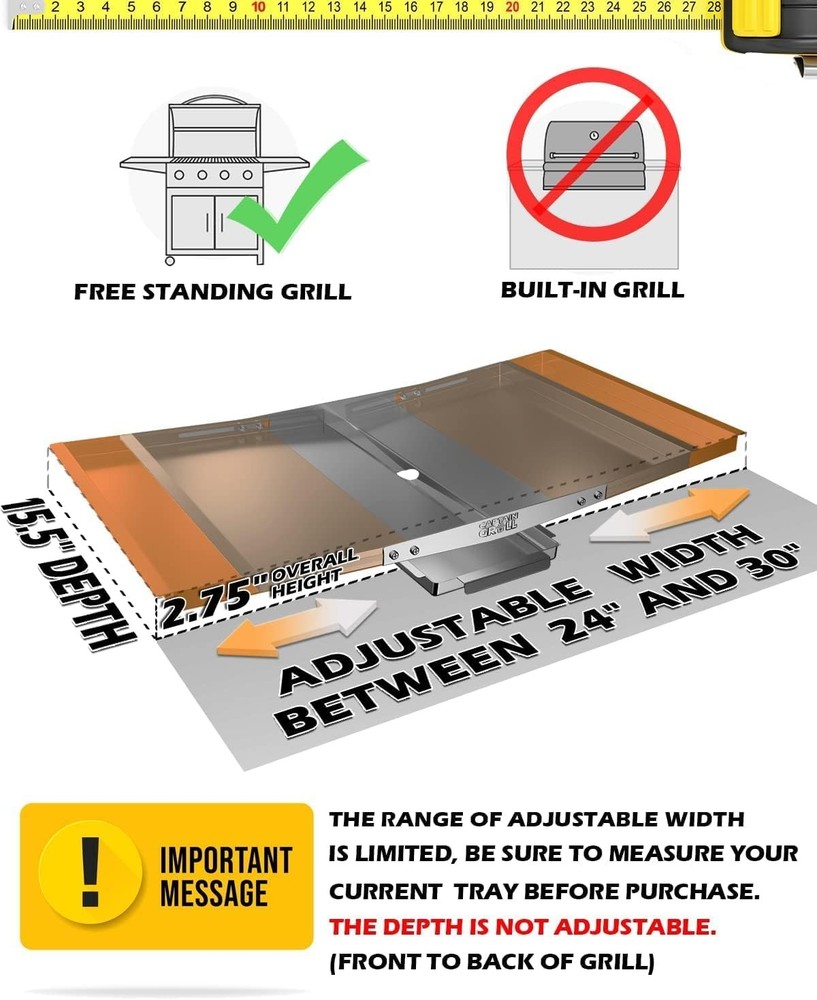 Grease Tray with Catch Pan - Dyna Glo Grill Replacement Parts Universal Drip
