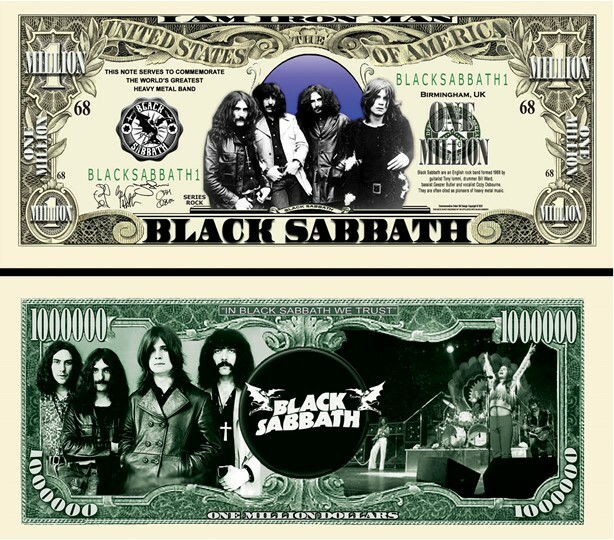 OUR BLACK SABBATH BAND NOVELTY NOTE