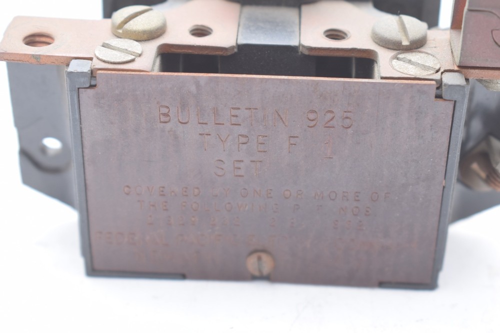 FPE Bulletin 925 Type F1 Overload Relay Switch