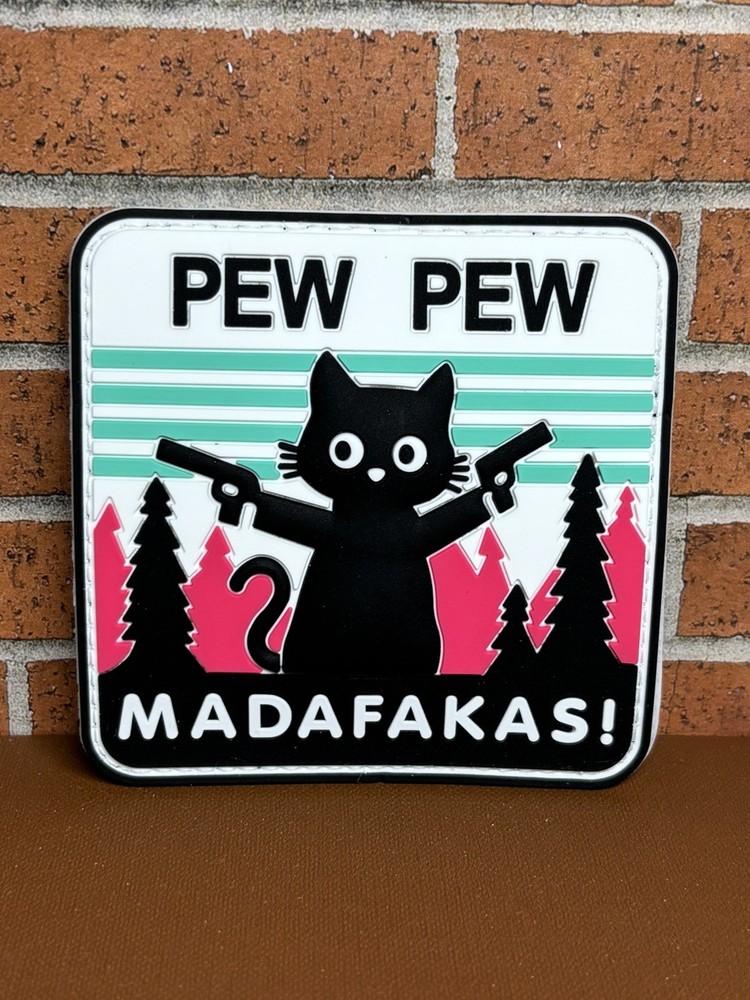 Pew Pew Madafakas Patch - PVC Tactical Morale Gun Patch - Pew Pew Cat Patch